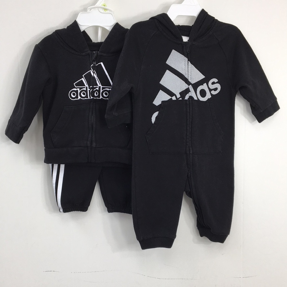 Adidas Hooded Outfit Bundle in Black Size 3 Months EXCELLENT Condition